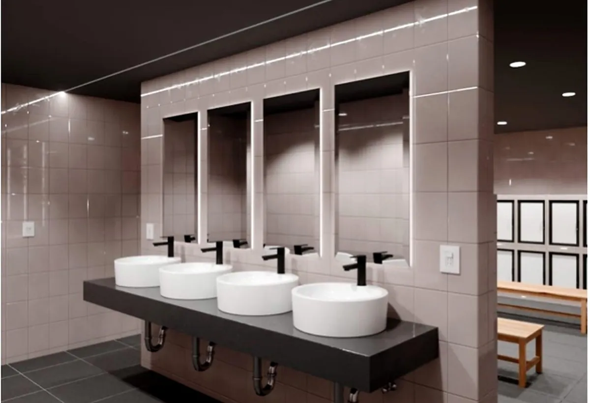 Baños del gimnasio del Comité Olímpico Mexicano terminados